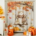 thumbnail image 4 of Pet Cat in Swing Shower Curtains for Bathroom, Thanksgiving Pumpkin Maple Leaves Retro Waterproof Fabric Shower Curtain for Bathroom Bathtub Decoration, Machine Washable, 72"x72", 4 of 9