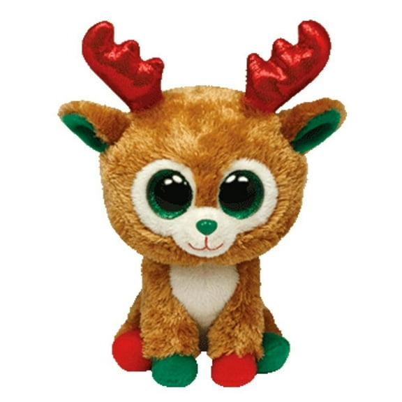 TY Beanie Boos - Christmas Limited Edition Alpine - Reindeer Red Antlers (Glitter Eyes) Small 6" Plush