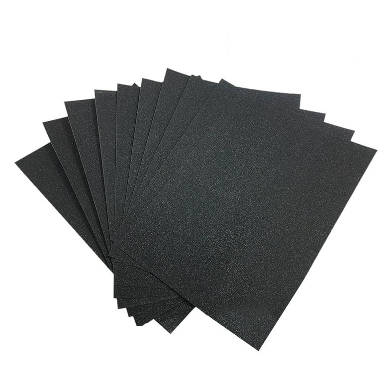 10pcs A4 Sheets Glitter Cardstock Making DIY Material Sparkling Craftwork Scrapbooking (Black), Size: 29.7