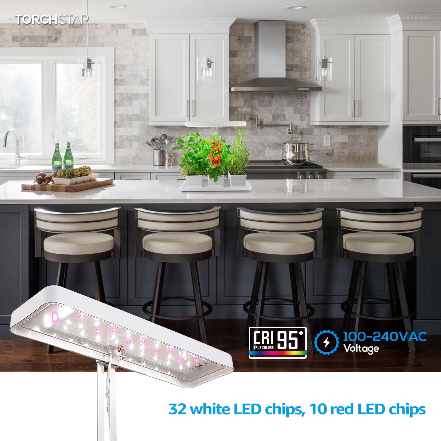 TORCHSTAR Plant Grow LED Light Kit, Indoor Herb Garden with Timer Function, 24V Low Voltage, Indoor Harvest Elite for Gourmet or Plant Enthusiasts, Rosemary, Lavender, Pots & Plants Not Included