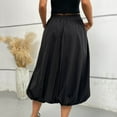 thumbnail image 5 of Feancey Bubble Skirts for Women Elastic High Waisted Maxi Skirt 2025 Trendy A Line Skirts Summer Casual Pleated Long Skirt with Pockets Black L, 5 of 9