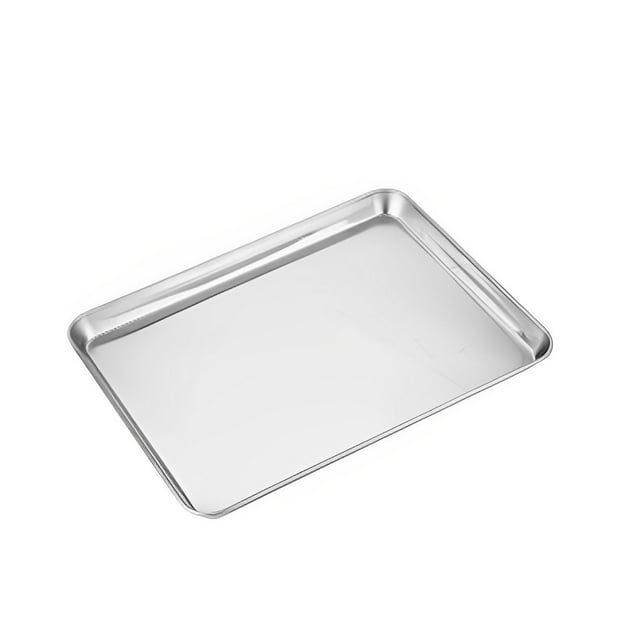 Maoww Stainless Steel Baking Tray Bakeware Pan Serving Plate Rectangle Cake Pastry Cookies Restaurant Metal Dinnerware 31*24cm