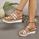 thumbnail image 5 of Bmisegm Ladies Summer Casual Colour Blocking Fruit Printing Soft Leather Woven Bottom Thick Bottom Slope Heel Large Size Sandals Slippers Sandals Women Summer Pink 6.5, 5 of 9