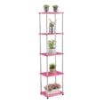 thumbnail image 4 of Pemberly Row No-Tools Five-Tier Tower with Pink Wood Frame Finish, 4 of 6