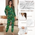 thumbnail image 6 of DISNIMO Pajamas for Women Light Bulb Print Button Up Sleepwear 2 Piece Long Sleeve Pj Top and Long Pants Soft V Neck Loungewear Christmas Nightwear, 6 of 7
