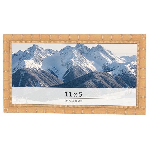 11x5 Light Brown Bamboo Real Wood Picture Frame Width 1.5 inches | Interior Frame Depth 0.5 inches