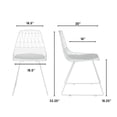 thumbnail image 5 of Adore Decor Vivi Metal Dining Side Chair in French White (Set of 2), 5 of 7