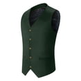 thumbnail image 5 of TOWED22 Men's Suede Leather Vest Cowboy Western Waistcoat Casual Slim Fit Suit Vest(Green,XXXL), 5 of 9