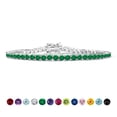 thumbnail image 1 of JeenMata Classic 5.5 TCW Corte redondo Mayo - Esmeralda - Pulsera de tenis con piedra natal Diseño de eternidad - Chapado en oro blanco, Mujer, Adulto, 1 of 6
