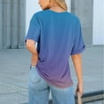 thumbnail image 5 of Tdoqot Womens Oversized T Shirts with Pocket- Soft Casual Short Sleeve Summer Gradient Trendy Tops Navy Size L, 5 of 7