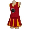 thumbnail image 4 of Red High School Musical Cheer Uniform Outfit Top Skirt Women Adult, 4 of 8