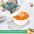 thumbnail image 3 of Yayeee Pot Holders Kitchen Heat Resistant with Pockets 7"x9.8" Cotton Oven Cooking Hot Pads, Green Vibrant Truck Pattern, 3 of 7