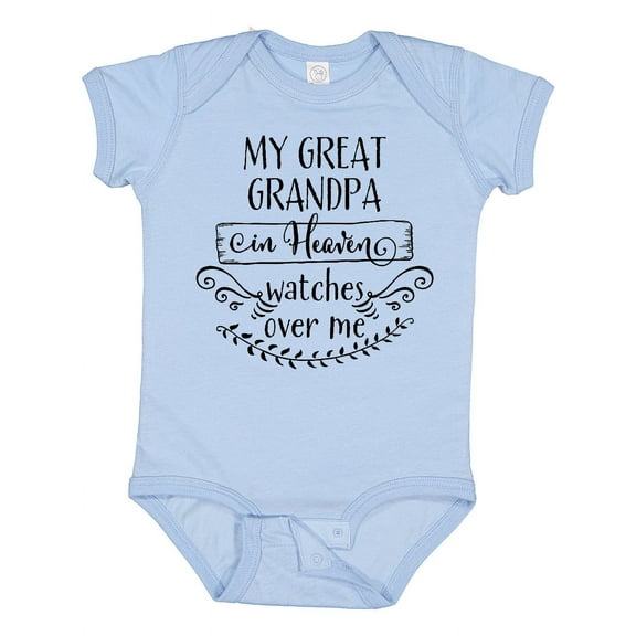 Inktastic My Great Grandpa in Heaven Watches over Me Boys or Girls Baby Bodysuit