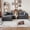 Dark Gray, variant on YWEN Couches for Living Room, Boneless Couch Bed with Corduroy Fabric, DIY Modular Sectional Sofa, Double-Layer Deep Seat Sofas, No Assembly Needed Sleeper Sofa