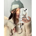 thumbnail image 6 of for iPhone 14 Case with Wavy Edge, Cute White Heart Mirror Curly Wave Frame Shape Phone Cases, Shockproof Hard PC & Soft TPU Bumper Protection Cover for Women Girls with Bracelet Chain, 6 of 12