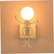 thumbnail image 5 of Lámparas de pared para dormitorio, lámparas de pared con palabras modernas, lámparas de pared creativas, robot humanoide retro, hoja humanoide para dormitorio, blanco, 220 V JAMW Sencillez, 5 of 5