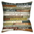thumbnail image 2 of Laural Home  Rules of the Cabin Decorative 18-inch Throw Pillow, 2 of 2