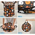 thumbnail image 4 of 50L Extra Large Popup Hamper Collapsible Laundry Basket With Zippered Lid 15.7x18.5in Pumpkin Faces, 4 of 7