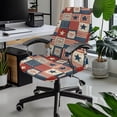 thumbnail image 2 of POLERO USA Flag Patchwork Print Dustproof All-in-One Computer Office Chair Covers, Washable Elastic Cloth High Back Chair Cover for Home, 2 of 7