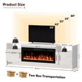 thumbnail image 6 of 70" White Engineered Wood TV Stand with Electric Fireplace Fits Up to 75" TVs, 6 of 7