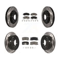 thumbnail image 1 of Transit Auto Front Rear Coated Drilled Slotted Disc Brake Rotors and Ceramic Pads Kit for Car Mitsubishi Outlander KDC-100307, 1 of 11