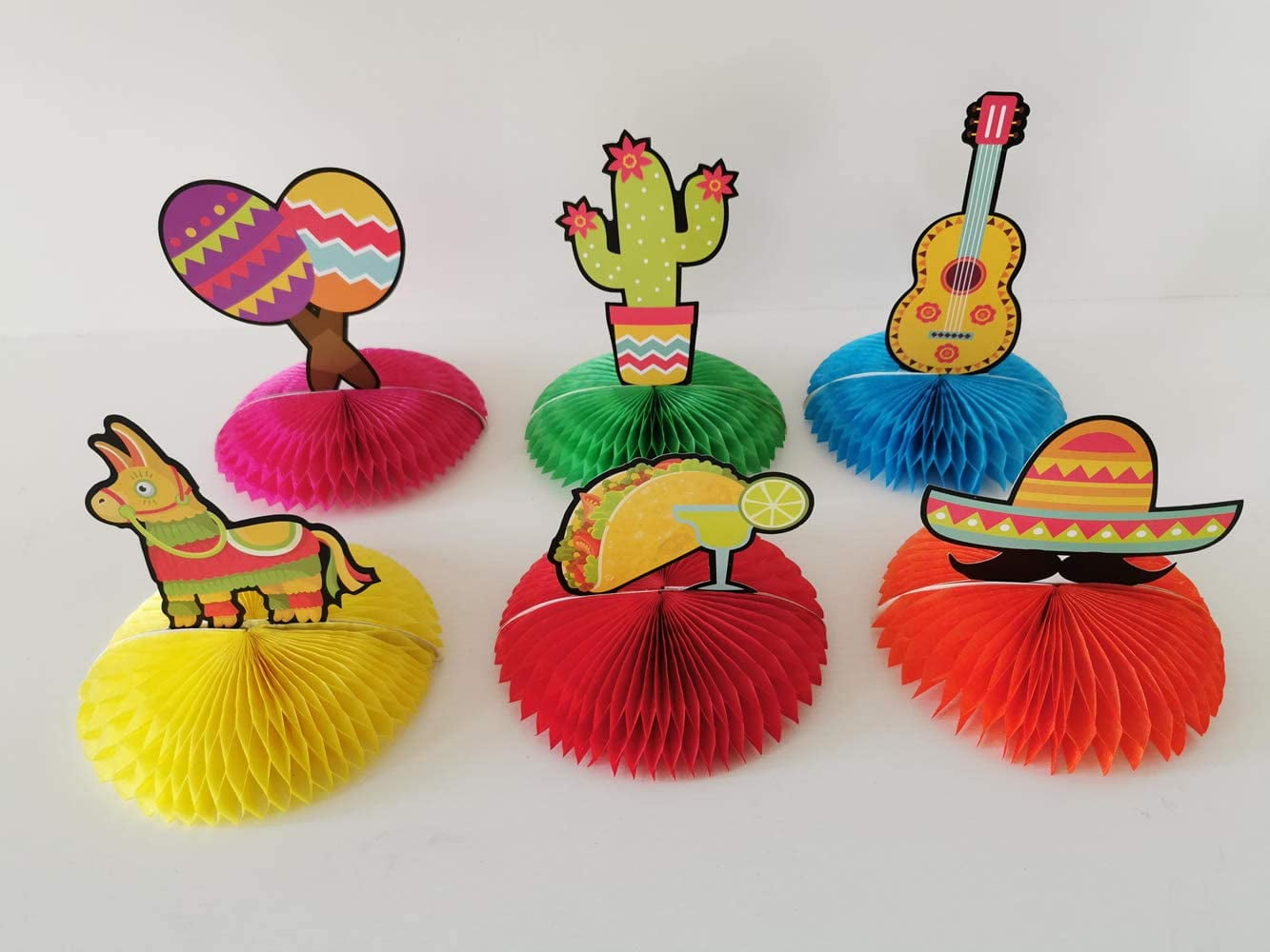 6/12pcs, Mexican Fiesta Honeycomb Table Centerpieces 8” Paper Cinco De Mayo  Party Table Decorations For Mexican Theme Taco Party Birthday Halloween D