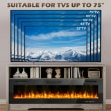 "Vitesse 65"" Fireplace TV Stand with 60"" Electric, Fits 75"" TV, Open Shelf, Living Room Center" - Walmart.com
