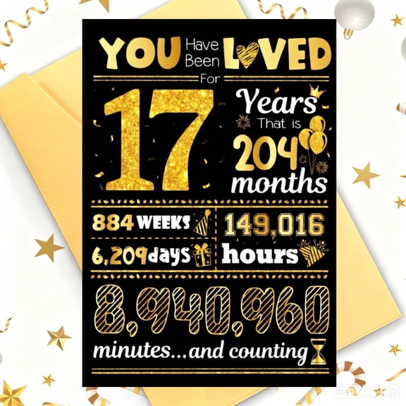 17th Birthday Card, Gift For 17 Year Old Boy, 17th Birthday Decorations For Boys 17 Birthday Card For Son, Girls, Grandson, Nephew, Daughter, Brother, 17th Birthday Gifts for or Teen Girls 17 Bday