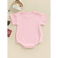 thumbnail image 4 of Seyurigaoka Baby Boys Girls Easter Romper Tops Short Sleeve Letter Print One-Piece Bodysuit Infant Clothes, 4 of 8