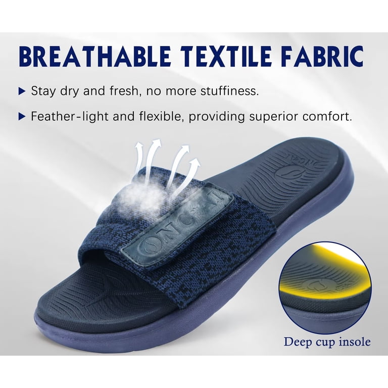 ONCAI Mens Slides Sandals Open Toe Athletic Adjustable 