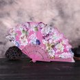 thumbnail image 2 of kjfeif Rose Lace Floral Folding Hand Fans Chinese Retro Folding Fan Bridal Dancing Props Church Wedding Party Favors, 2 of 6