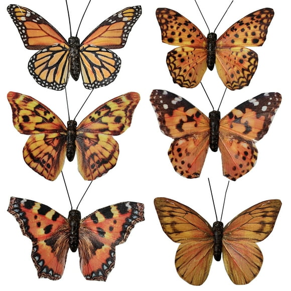 Conjunto de 12 Adornos de Mariposas 3D con Plumas Berfutall de 9 cm
