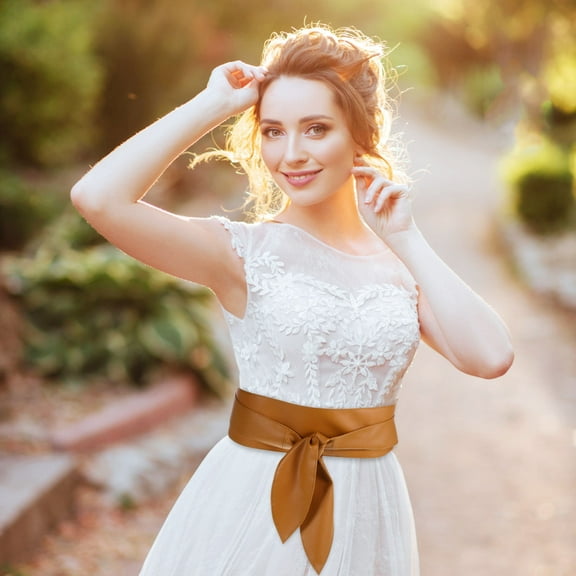 MLINS Faux Leather Sash Belt Women Dress Sash Bridal Corset Belt for Party Banquet