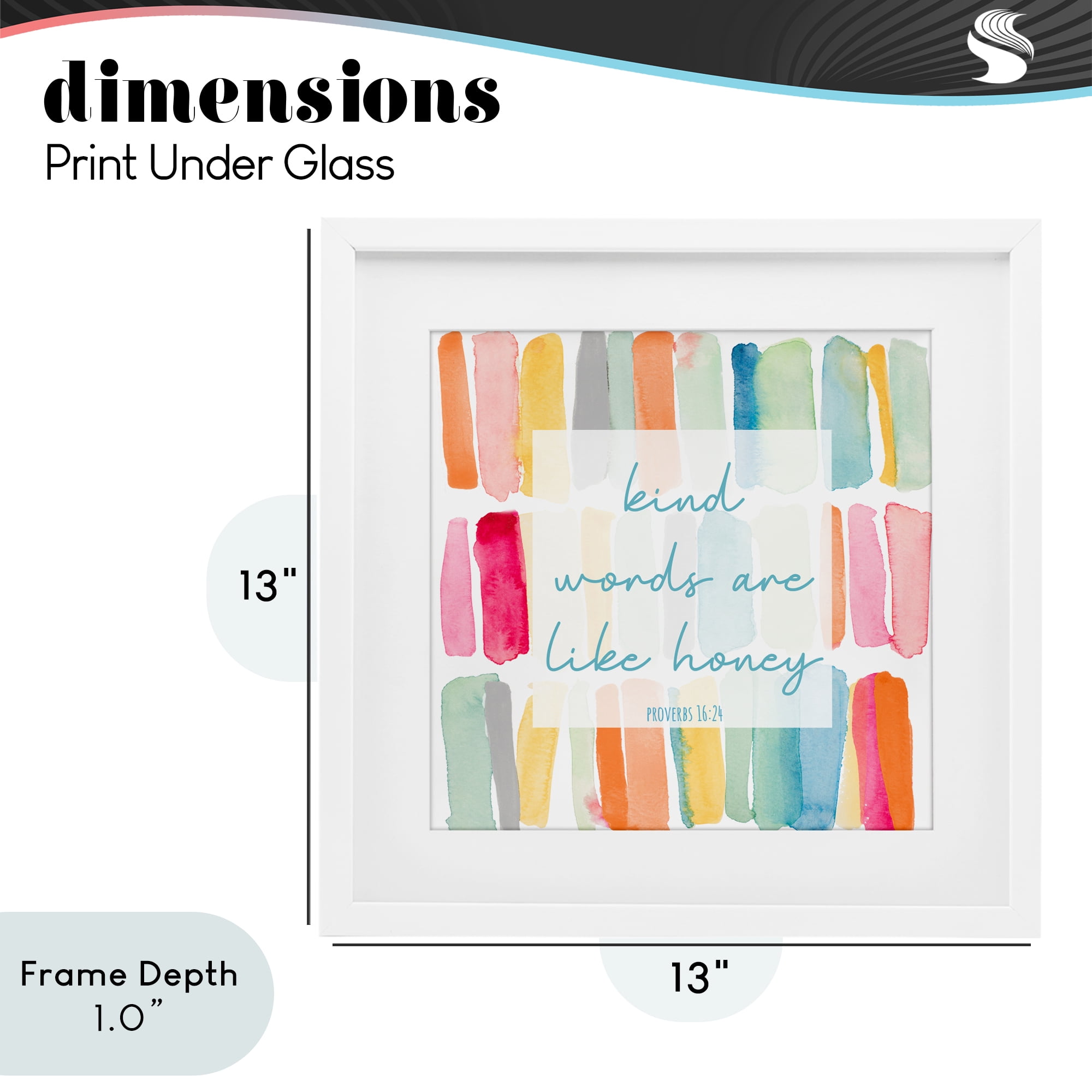 Stupell Industries Kind Words Are Like Honey White Framed Print Under Glass, design by Lanie Loreth