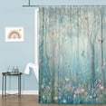 thumbnail image 2 of Enchanted Forest Shower Curtain, Vibrant Fairytale Woodland Jungle with Tree Bird Flowers Plant Fabric Christmas Curtains for Bathroom, Bath Drapes Accessories with Hooks,69X70 in, 2 of 4