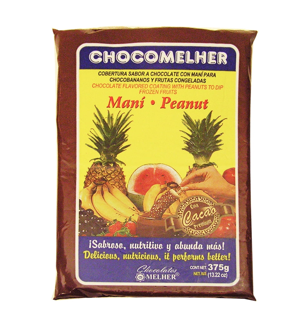 Chocomelher Cholocate Flavored Coating with Peanuts 13.22 oz (375 gr) - Chocolate (Pack of 6)