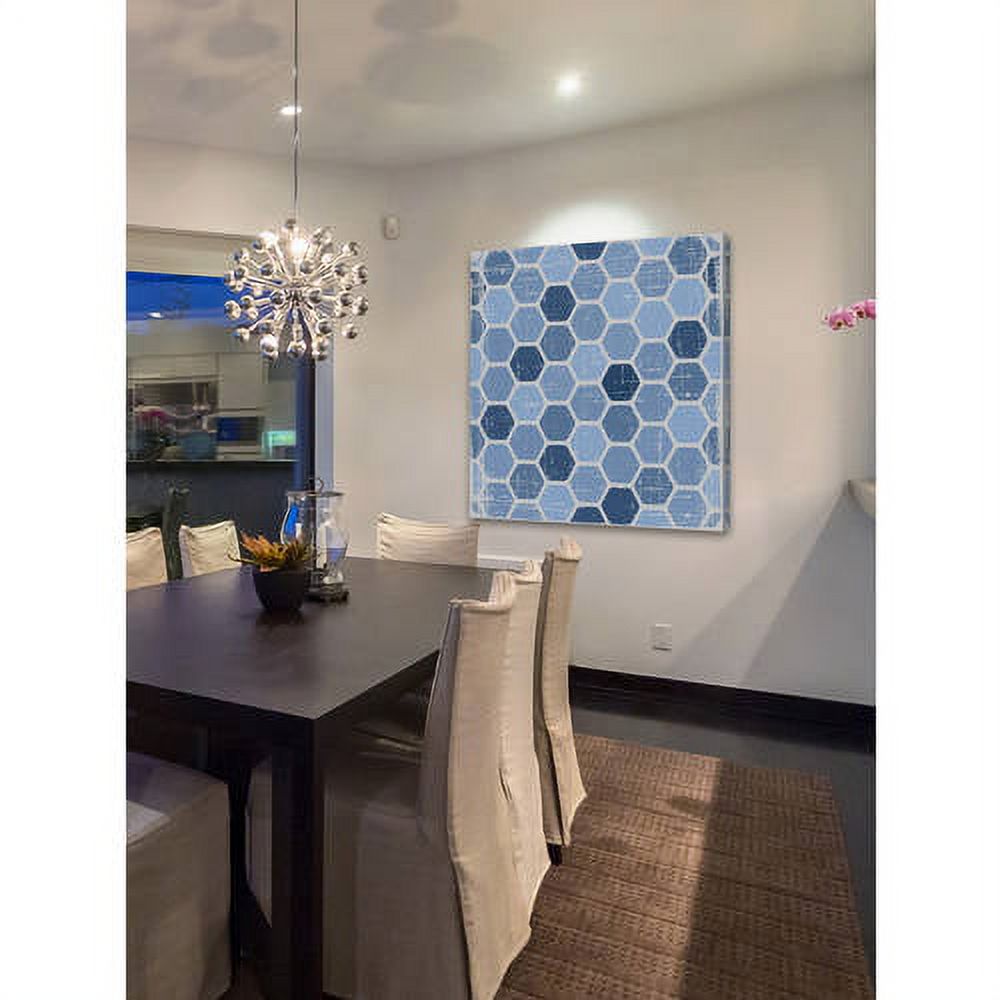 "Blue Honeycomb" Painting Print on Wrapped Canvas