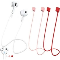Magnetic Anti-Lost Straps for AirPods Accessory, Colorful Soft Silicone Sports Lanyard. Strong Cord Anti-Lost Leash Sports String, Neck Rope Cord, Sportsman [3 Pack] (White Pink Red)