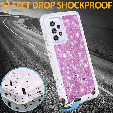 Samsung Galaxy A72 5G/4G Case, [Not Fit Samsung A71] Military Grade 12 Feet Drop Proof Phone Cover With Glitter Spot Diamond-Pink