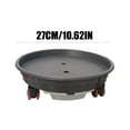 thumbnail image 2 of Deep Gray Universal Wheel Base - Movable Resin Pad with Water Tray for Plastic Flower Pots, Thickened Circular Plant Stand, White, 10.62in/27cm, 2 of 6