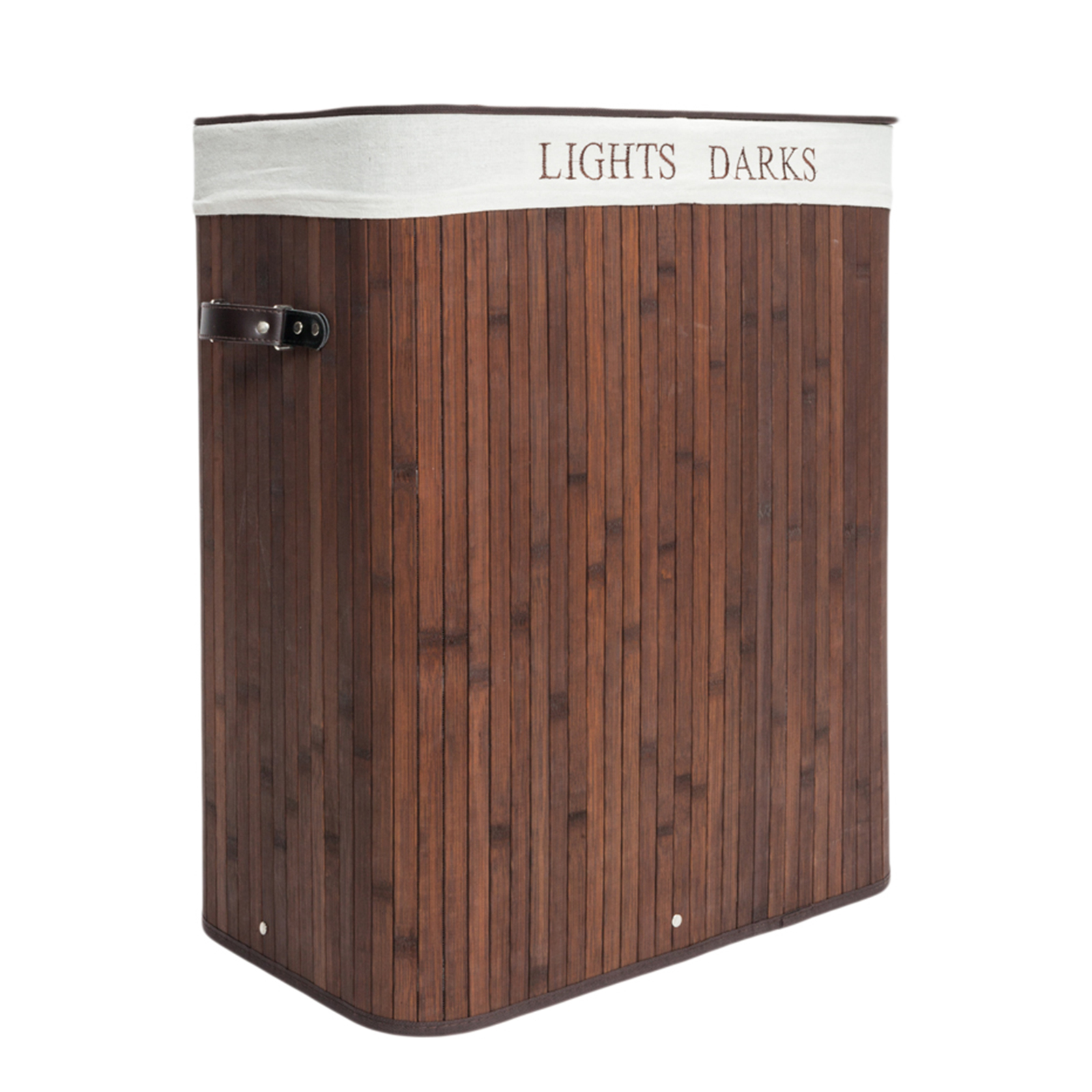 Doublelattice Natural Bamboo Laundry Basket With Handles Foldable