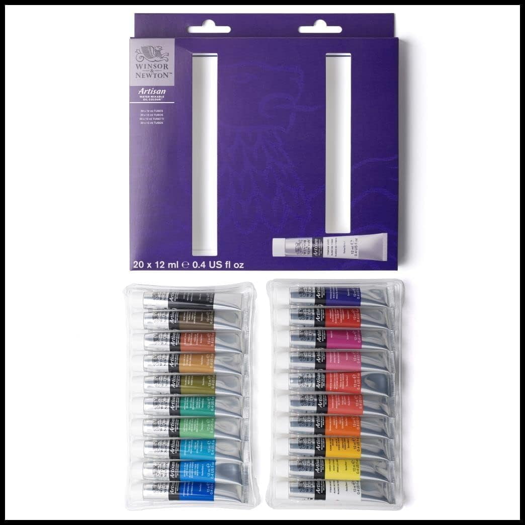 Winsor & Newton Artisan Water Mixable Oil Color Paint, 12 mL Tubes, 20 Colors