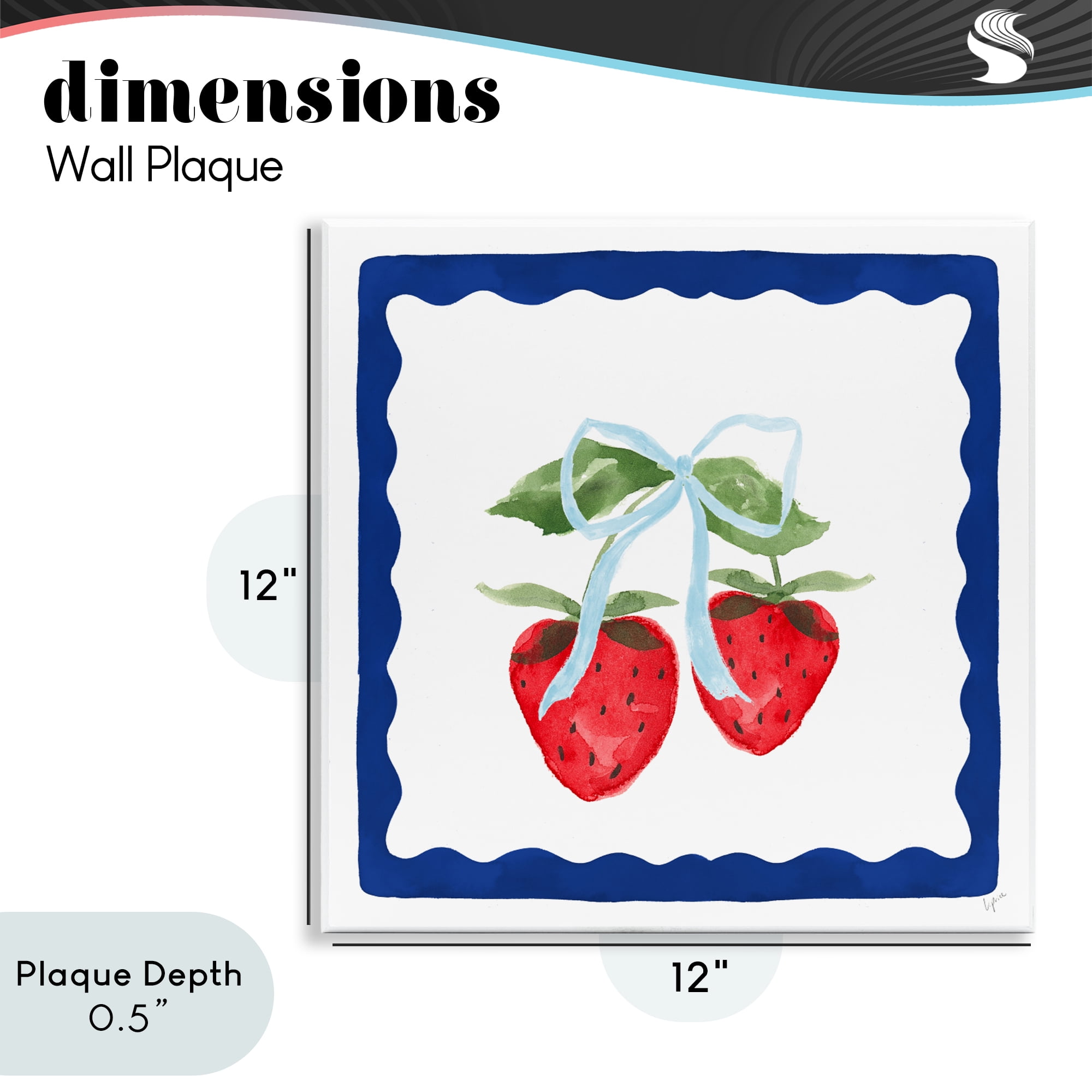 Stupell Industries Summer Bordered Strawberries Wall Plaque Art, design by Lucille Price