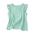 thumbnail image 5 of FASHOFT Summer Tank Tops For Women Trendy Cap Sleeve Round Neck Basic Tank Loose Lightweight Sleeveless Vest Comfort Summer Wear Womens Sleeveless Shirts Mint Green XXXXXL, 5 of 5
