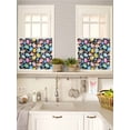 thumbnail image 5 of Easter 2 Panel Kitchen Curtains for Small Windows, Spring Colorful Eggs Flower Leaf Plant Black Bathroom Tier Curtain, Short Window Treatment for Bedroom/Living Room 55"x24", 5 of 6