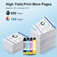 thumbnail image 5 of 222XL Ink Cartridges 4 Pack Compatible for 222XL 222 Printer Ink Combo Pack Epson Expression Home XP-5200 WorkForce Pro WF-2960 All-in-One (1 Black, 1 Cyan, 1 Magenta, 1 Yellow), 5 of 7