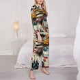 thumbnail image 3 of Disketp Retro American Eagle Pajamas Set Long Sleeve Sleepwear Womens Button Down Nightwear Pj Sets-{designName}-XX-Large, 3 of 7