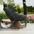 thumbnail image 4 of Outsunny Outdoor Rocking Chair Set of 2, Oversized Rocking Papasan Chairs with Cushions, Black, 4 of 10