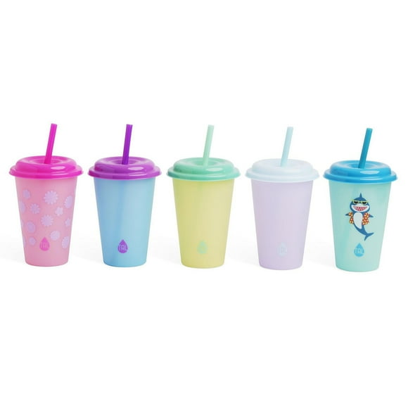 TAL 5-Pack Color Changing Cups 12oz, Water Bottle