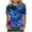 Blue, variant on Women's Blue Butterfly Floral Print T-Shirt - Short Sleeve Casual Tee, Artistic for Gallery Visits & Outings